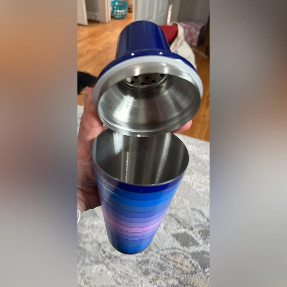 Jonathan Adler Gradient Striped Cocktail Shaker — Blue & Purple Tones